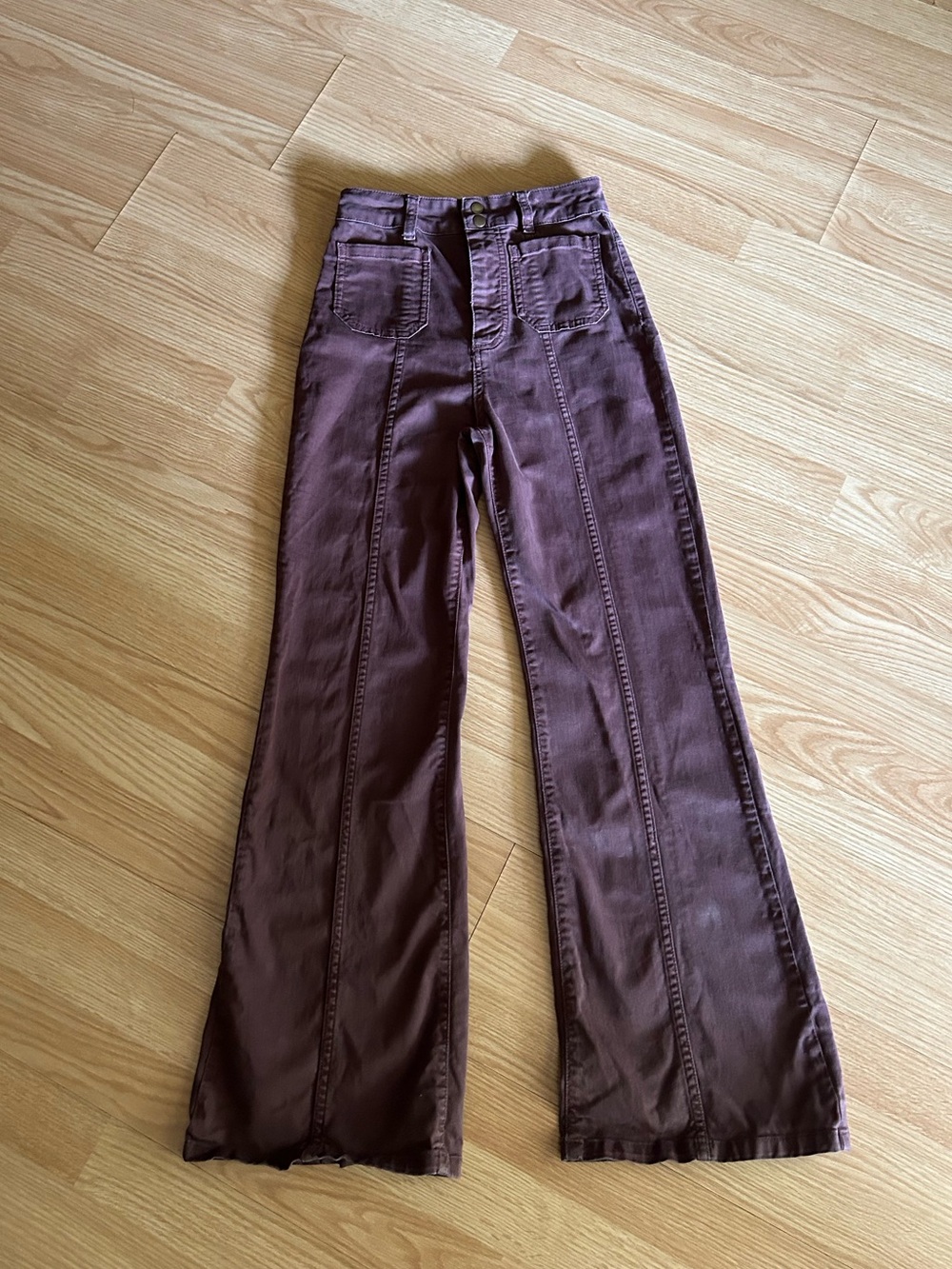 Marine Layer Brown Perles Flare Leg Pants Size 2
